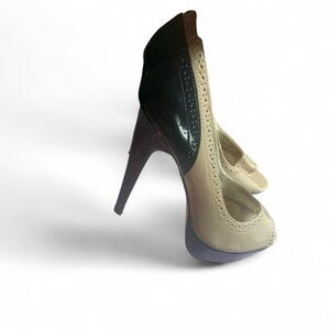 💕 Just Fabulous y2k bratz high heel peep toe shoes size 7.5 two tone mobwife